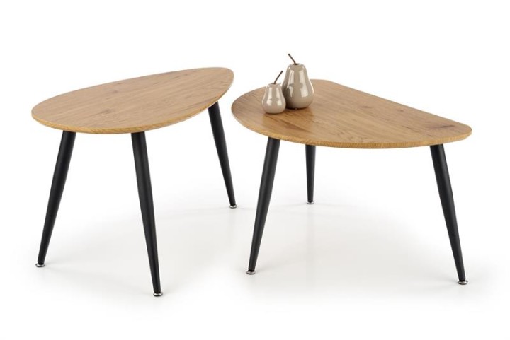 Набір столиків журнальних GENEVA 2 Halmar Дуб золотий / Чорний